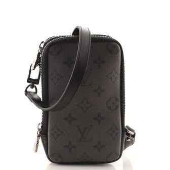 Louis Vuitton Double Phone Pouch Reverse Monogram Eclipse Canvas