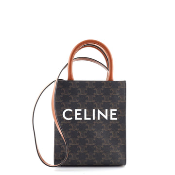 Celine Vertical Cabas Tote Triomphe Coated Canvas Mini