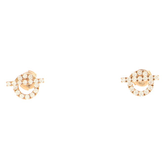 Hermes Finesse Stud Earrings 18K Rose Gold and Diamonds