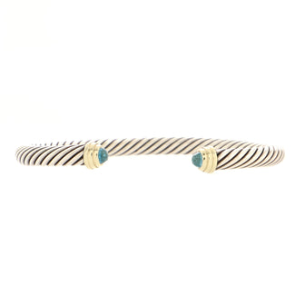 David Yurman Cable Classic Bracelet Sterling Silver with 14K Yellow Gold and Topaz 5mm