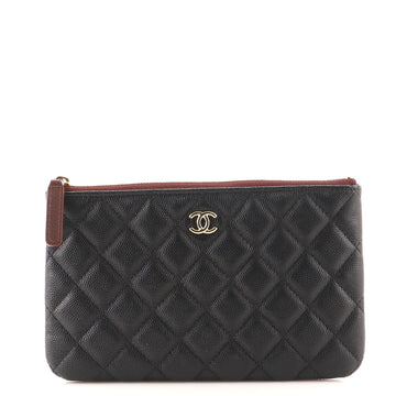 Chanel Classic O Case Pouch Quilted Caviar Small