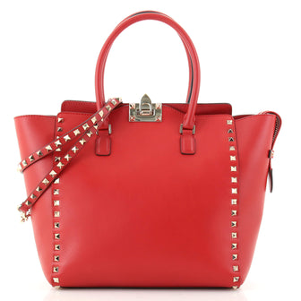 Valentino Rockstud Tote Rigid Leather Medium