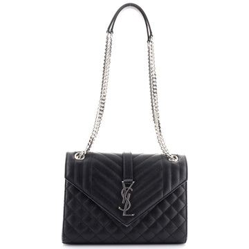Saint Laurent Classic Monogram Envelope Satchel Mixed Matelasse Leather Medium