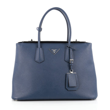 Prada Turnlock Twin Tote Saffiano Leather Medium