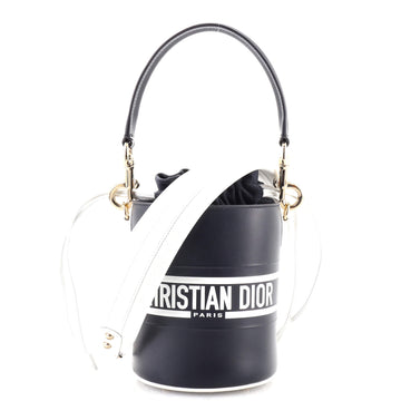 Christian Dior Vibe Drawstring Bucket Bag Leather Small