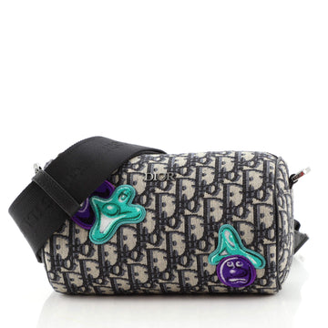 Christian Dior Kenny Scharf Roller Messenger Bag Embroidered Oblique Canvas