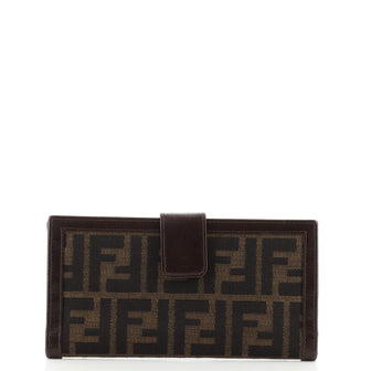 Fendi Tab Wallet Zucca Canvas and Leather Long