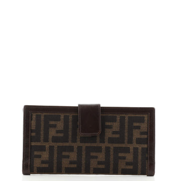 Fendi Tab Wallet Zucca Canvas and Leather Long