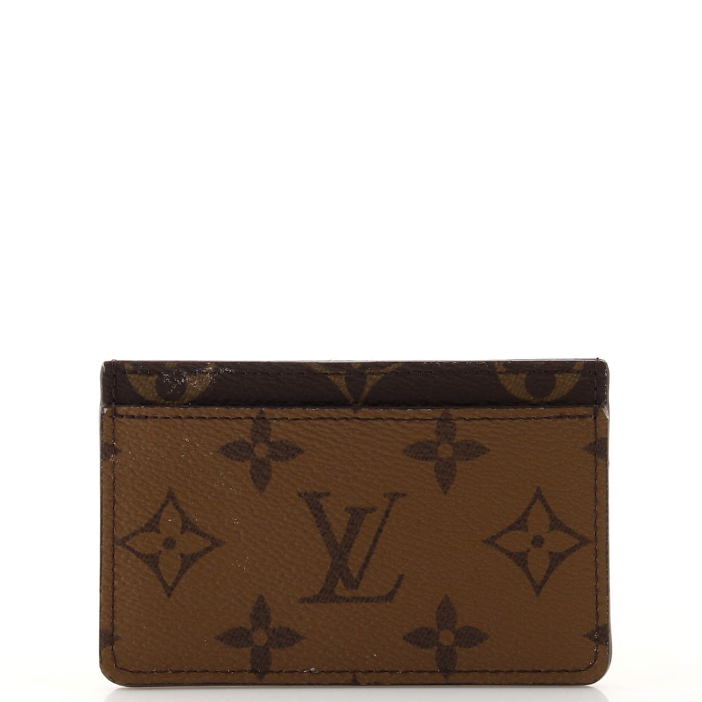 Louis Vuitton Brown Monogram Reverse Card Holder Cloth ref.927192