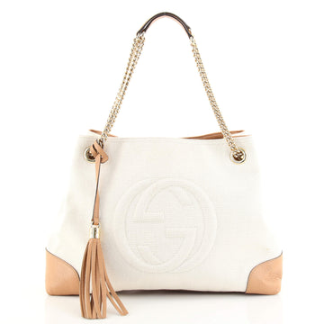 Gucci Soho Chain Strap Shoulder Bag Canvas with Leather Medium