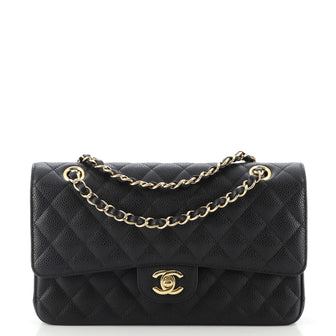 Chanel Classic Double Flap Bag Quilted Caviar Medium