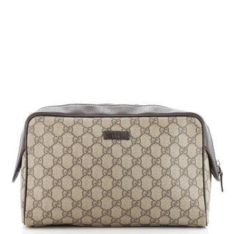 Gucci Zip Toiletry Case GG Coated Canvas Large