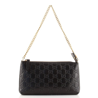 Gucci Chain Wristlet Wallet Guccissima Leather