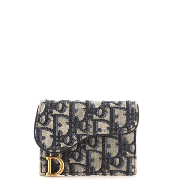 Christian Dior Saddle Card Case Oblique Canvas