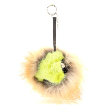 Fendi Monster Bug Bag Charm Fur with Leather