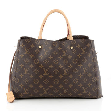 Louis Vuitton Montaigne Handbag Monogram Canvas GM Brown 
