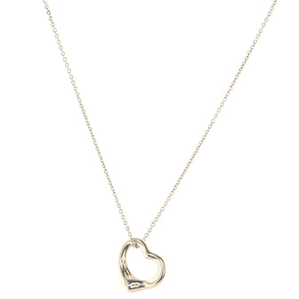 Tiffany & Co. Elsa Peretti Open Heart Pendant Necklace Sterling Silver 16mm