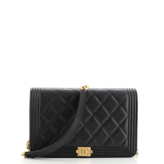 Chanel Boy Wallet on Chain Quilted Caviar