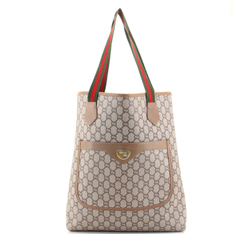 Gucci Vintage Web Strap Tote GG Coated Canvas Tall