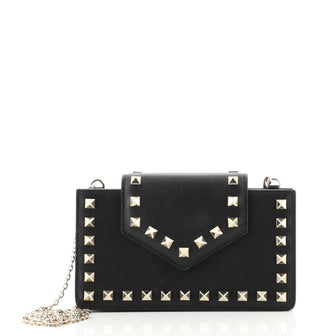 Valentino Rockstud Chain Phone Case Leather
