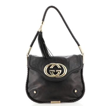 Gucci Britt Tassel Flap Bag Leather Medium
