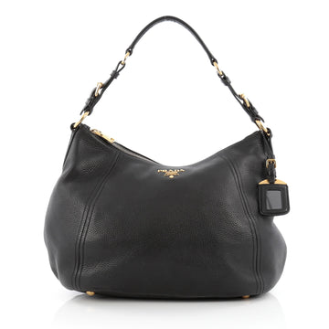 Prada Zip Top Hobo Vitello Daino Large