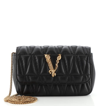 Versace Virtus Clutch on Chain Quilted Leather