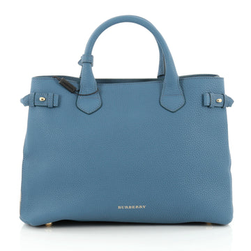 Burberry Banner Convertible Tote Leather and House Check Canvas Medium