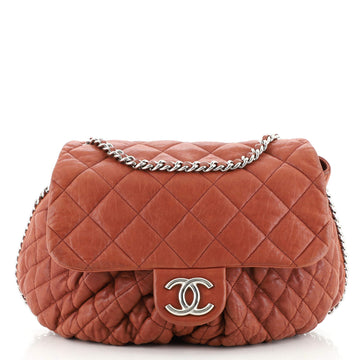 Chanel Chain Around Flap Bag Quilted Leather Large