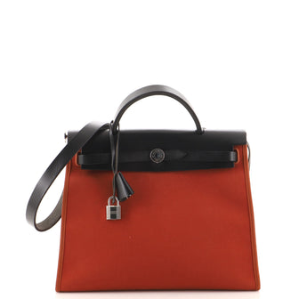 Hermes Herbag Zip Leather and Toile 31