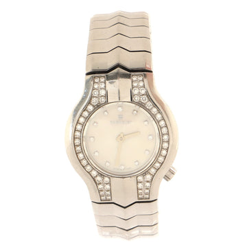 Tag Heuer Alter Ego Quartz Watch Stainless Steel with Diamond Bezel, Lugs and Markers and Mother of Pearl 29