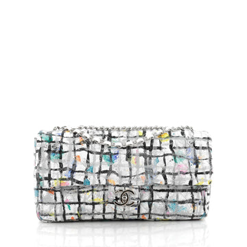 Chanel Graffiti Flap Bag Quilted Calfskin Medium white