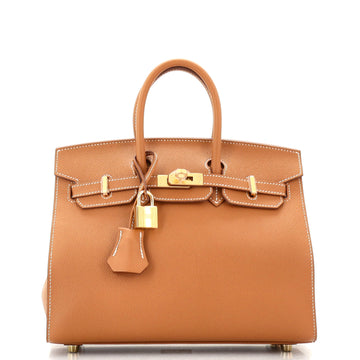 Hermes Birkin Sellier Bag Brown Epsom with Gold Hardware 25