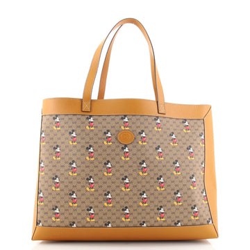 Gucci Disney Mickey Mouse Soft Open Tote Printed Mini GG Coated Canvas Medium