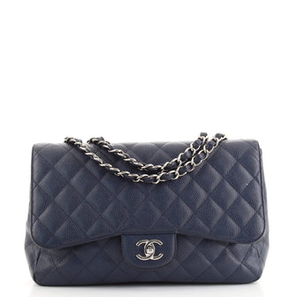 Chanel Classic Single Flap Bag Quilted Caviar Jumbo