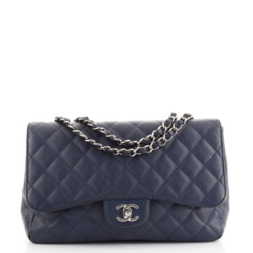 Chanel Classic Single Flap Bag Quilted Caviar Jumbo