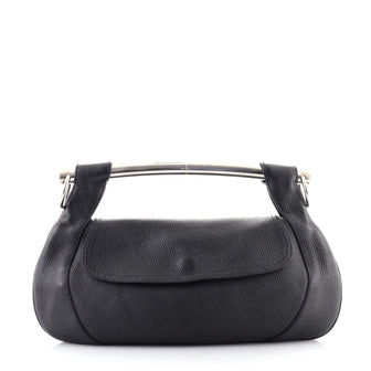 Prada Metal Bar Top Handle Flap Bag Vitello Daino Large