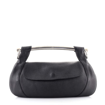 Prada Metal Bar Top Handle Flap Bag Vitello Daino Large