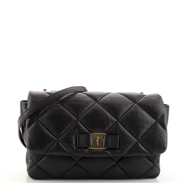 Salvatore Ferragamo Gelly Flap Bag Quilted Leather Small