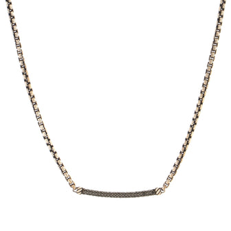 David Yurman Petite Metro Pendant Necklace Sterling Silver with Black Diamonds