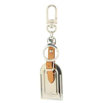 Louis Vuitton Luggage Tag Bag Charm and Key Holder Metal with Vachetta Leather