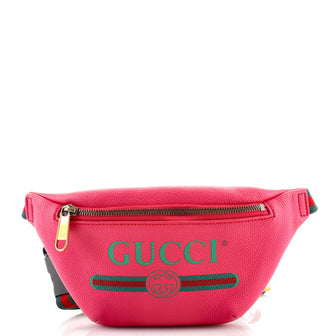 Gucci Logo Belt Bag Printed Leather Small
