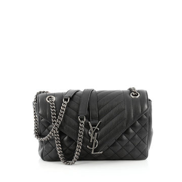 Saint Laurent Classic Monogram Slouchy Flap Bag Quilted Leather Medium black