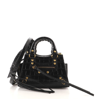 Balenciaga Neo Classic City Bag Crocodile Embossed Leather Nano