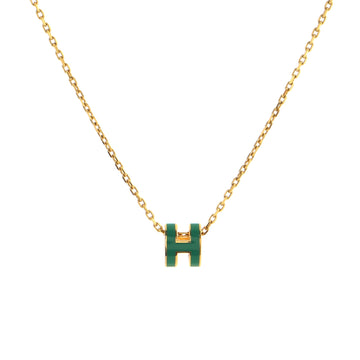 Hermes Pop H Pendant Chain Necklace Metal and Enamel Mini