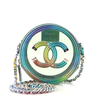 Chanel Filigree Round Clutch with Chain PVC with Lambskin Mini