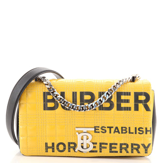 Burberry Lola Shoulder Bag Quilted Printed Coated Canvas Small