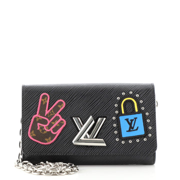 Louis Vuitton Twist Chain Wallet Limited Edition Patches Epi Leather