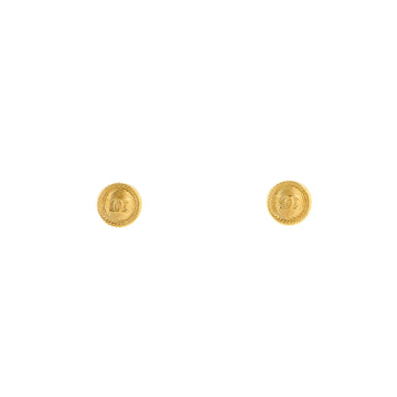 Chanel CC Button Stud Earrings Metal