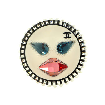 Chanel CC Emoji Brooch Metal with Resin and Crystals
